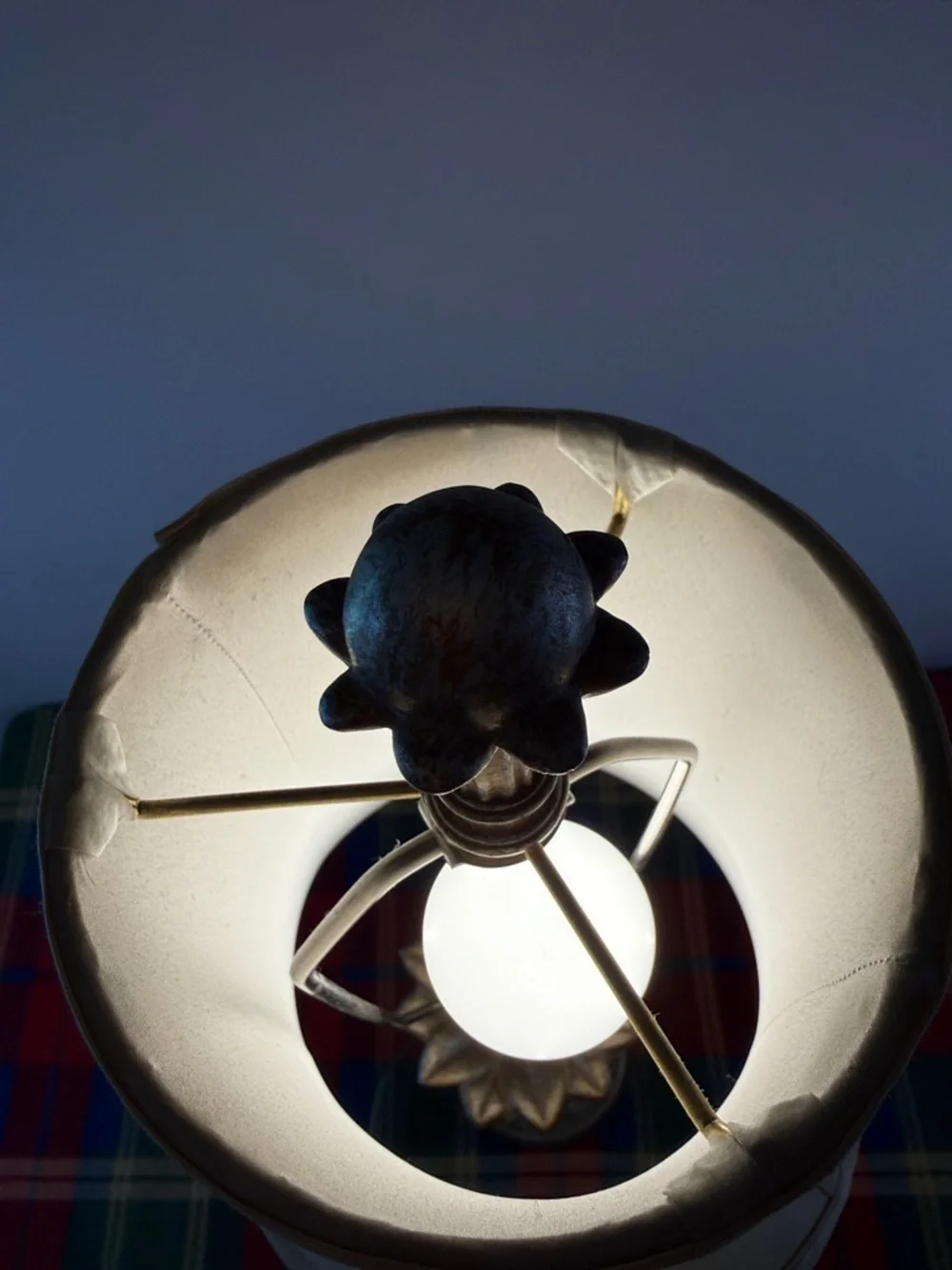 Cream and Gold Floral Accent Brass Table Lamp - Elegant Home Accent